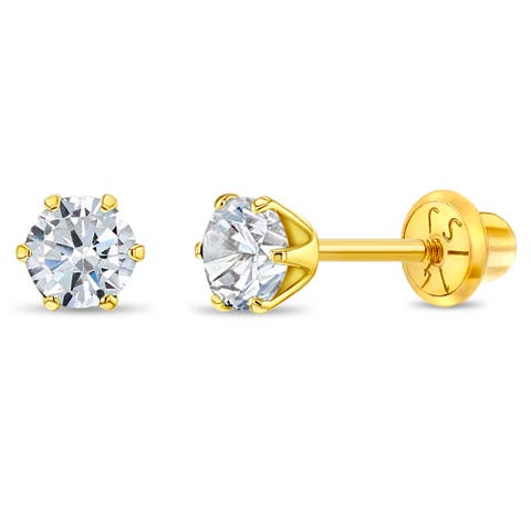 14k Classic Prong Solitaire Earrings