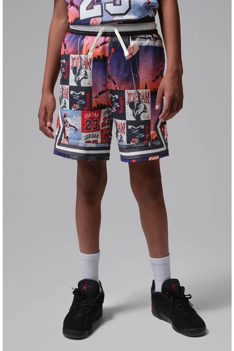 Kids' Print Dri-FIT Mesh Basketball Shorts, Alternate, color, G0TOFF NOI