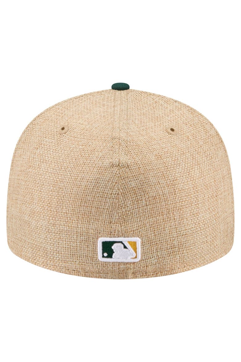 Men's New Era  Natural/Green Athletics Twine 59FIFTY Fitted Hat, Alternate, color, Natural