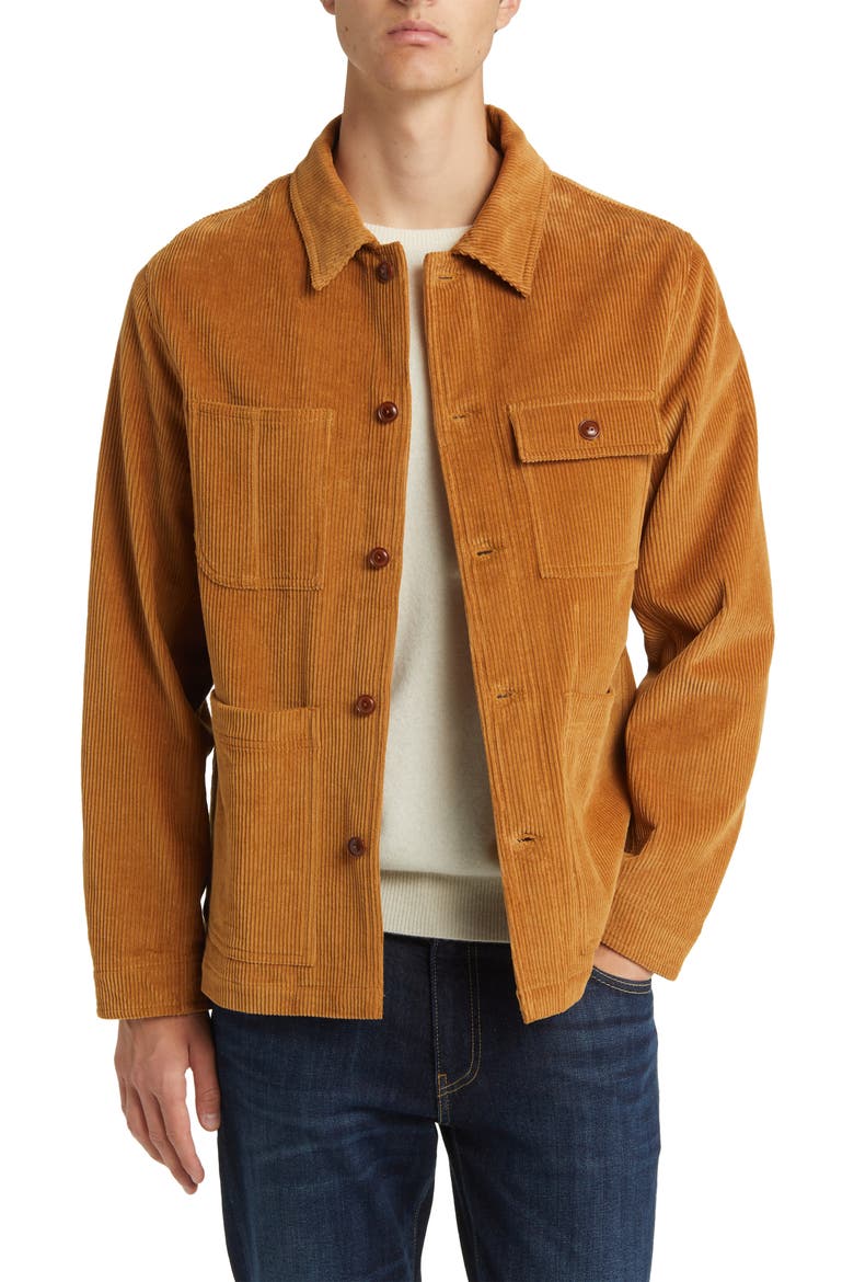 Corduroy Chore Jacket, Main, color, TOBACCO