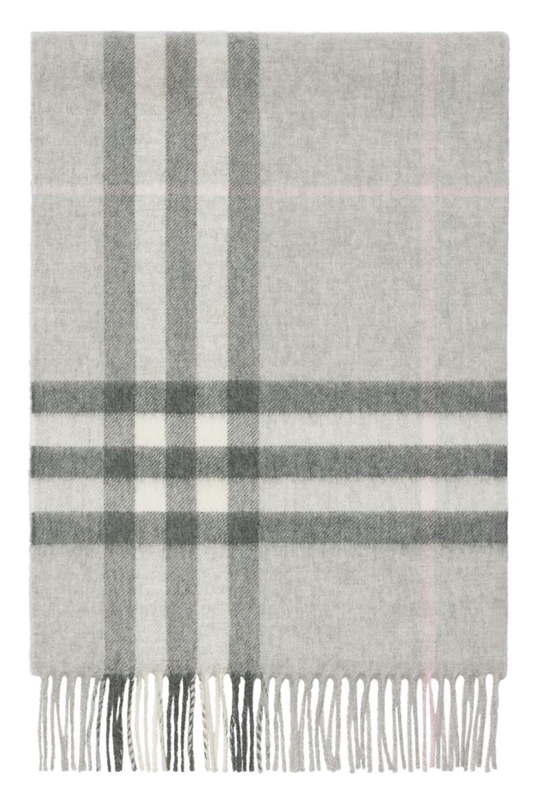 Giant Check Cashmere Scarf, Alternate, color, MITTEN GREY