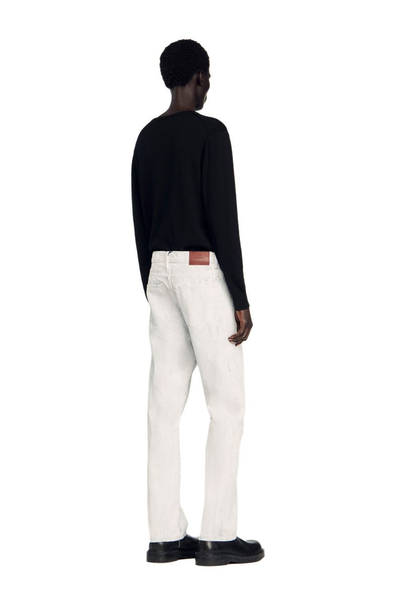 SANDRO Regular crackle-effect jeans, Alternate, color, Optic White