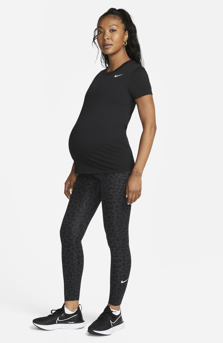 Nike High Waisted Leopard Print Maternity Leggings, Alternate, color,