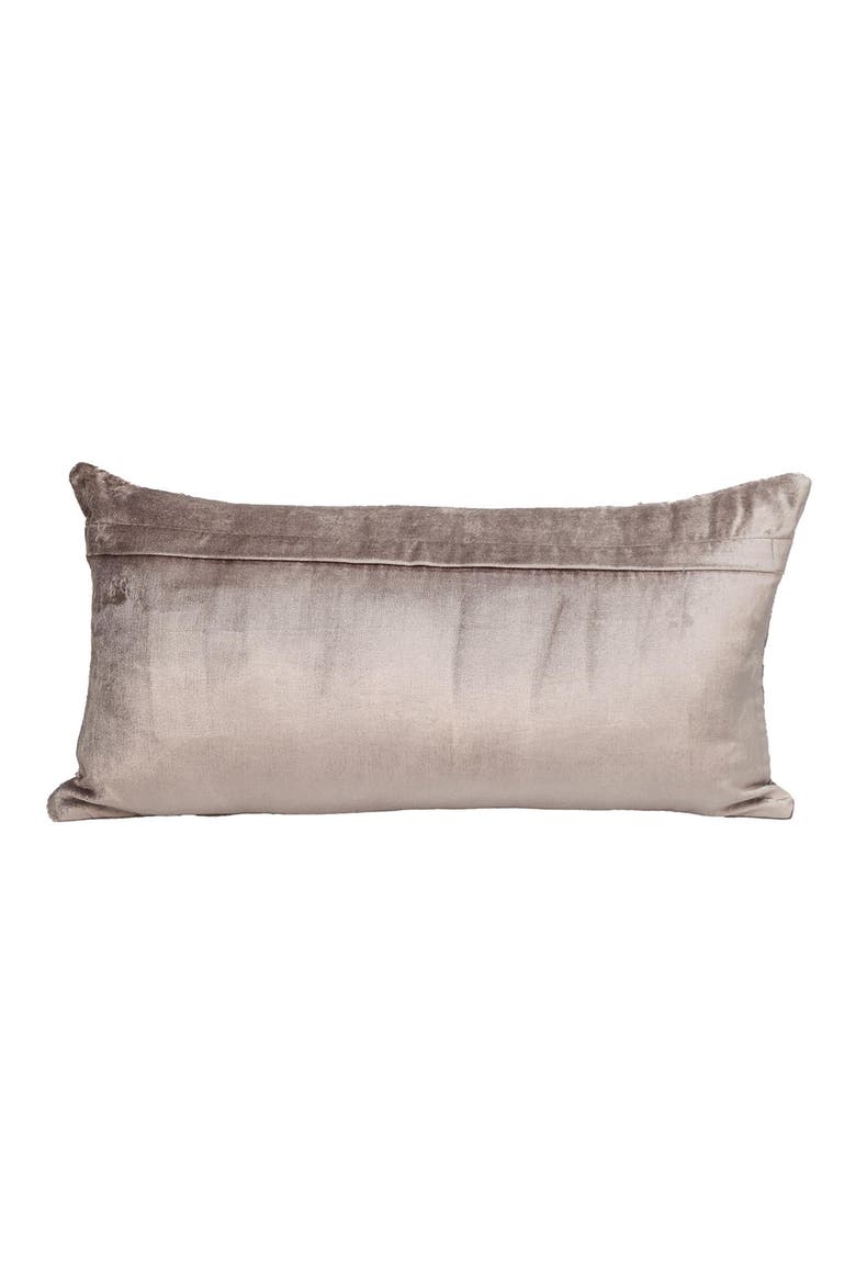 Tufted Velvet Oblong Throw Pillow, Alternate, color, TAUPE