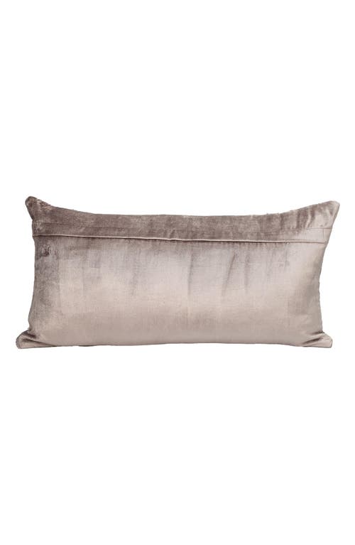 Parkland Collection Tufted Velvet Oblong Throw Pillow In Taupe
