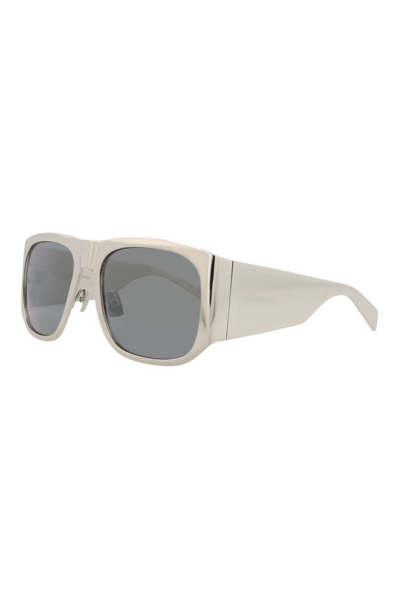 58mm Square Sunglasses, Alternate, color, SILVER SILVER SILVER