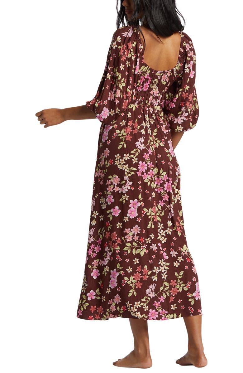 Billabong Rosey Skies Floral Midi Dress, Alternate, color, 