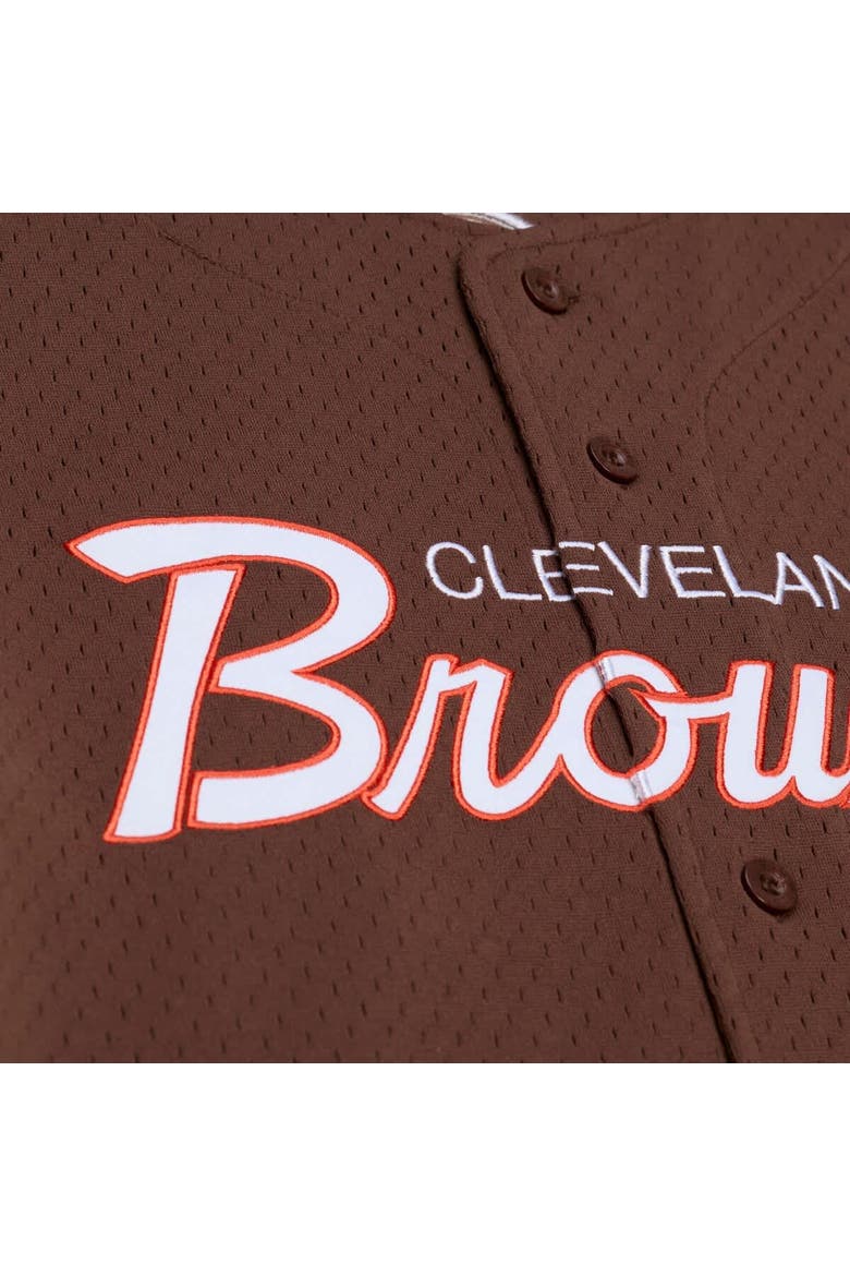 Men's Mitchell & Ness  Brown Cleveland Browns Head Coach Mesh Full-Button Fashion Jersey, Alternate, color, Brown