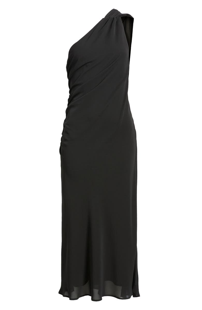 MANGO Eva One Shoulder Gown, Alternate, color, Black