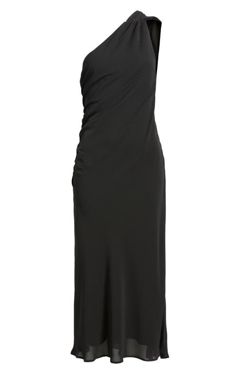 Mango Eva One Shoulder Gown In Black