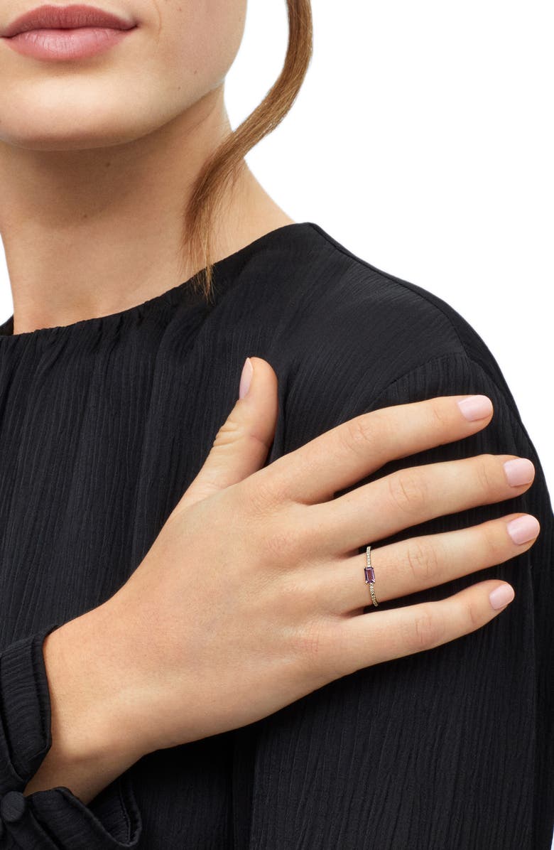 Frankie & Zoe 14K Yellow Gold Baguette Amethyst & Diamond Ring, Alternate, color, Yellow Gold/ Amethyst
