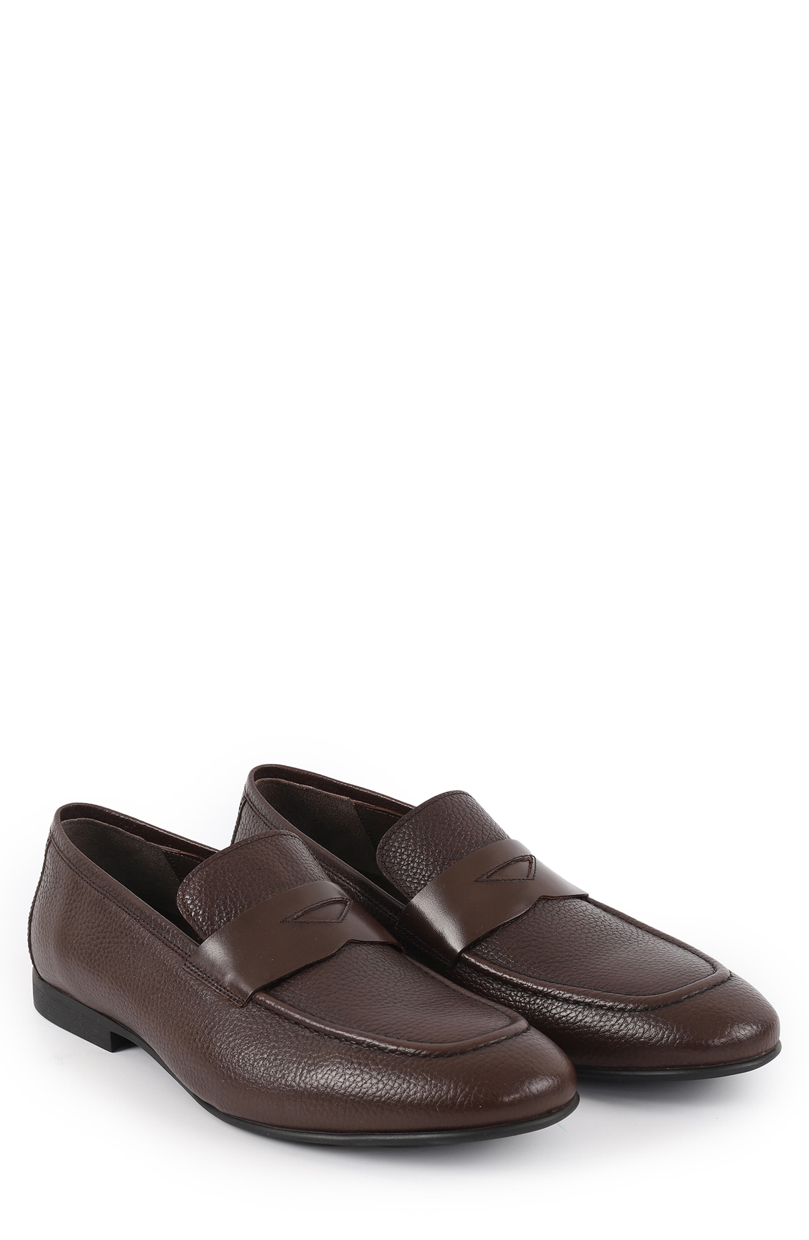VELLAPAIS Amaretto Penny Loafer, Alternate, color, Dark Brown