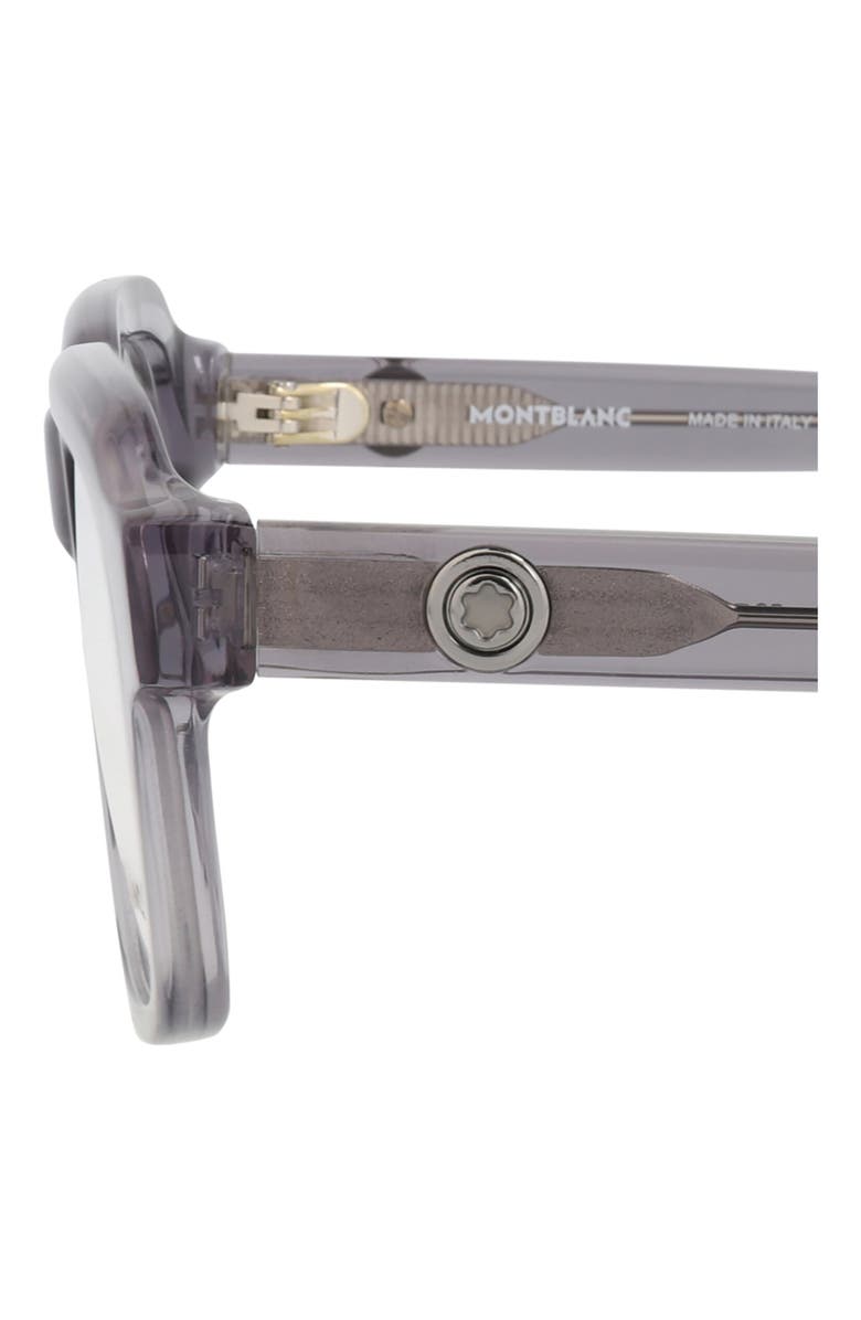 Montblanc 52mm Square Optical Glasses, Alternate, color, Grey Transparent