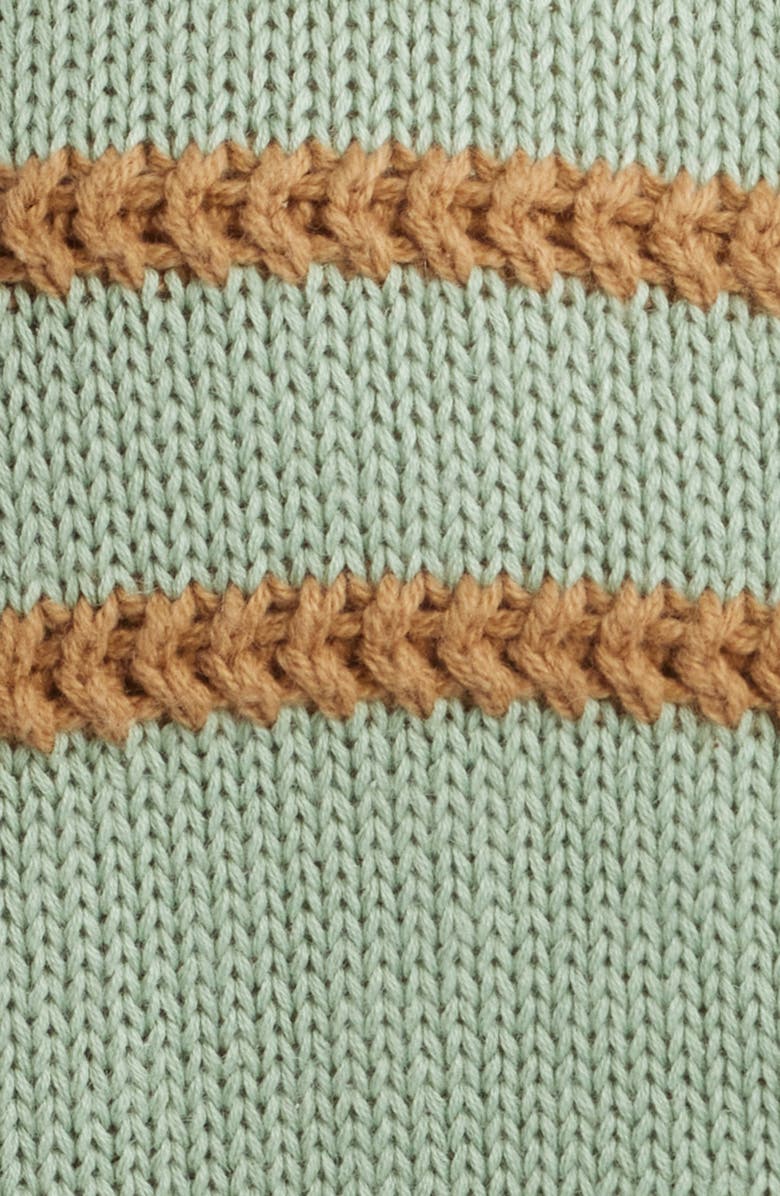 THE GREAT. The Scholar Crochet Stripe Cardigan, Alternate, color, Seafoam