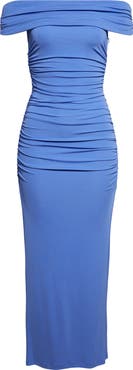 Carolina Herrera Ruched Off the Shoulder Jersey Dress