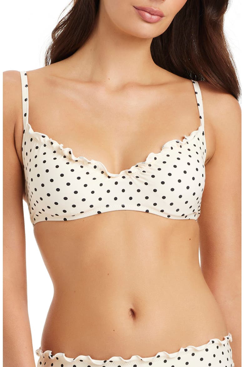 Polka Dot Bikini Top, Main, color, WHITE SAND