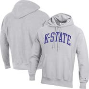 Champion Men's Champion Heathered Gray Kansas State Wildcats Team Arch Reverse Weave Pullover Hoodie