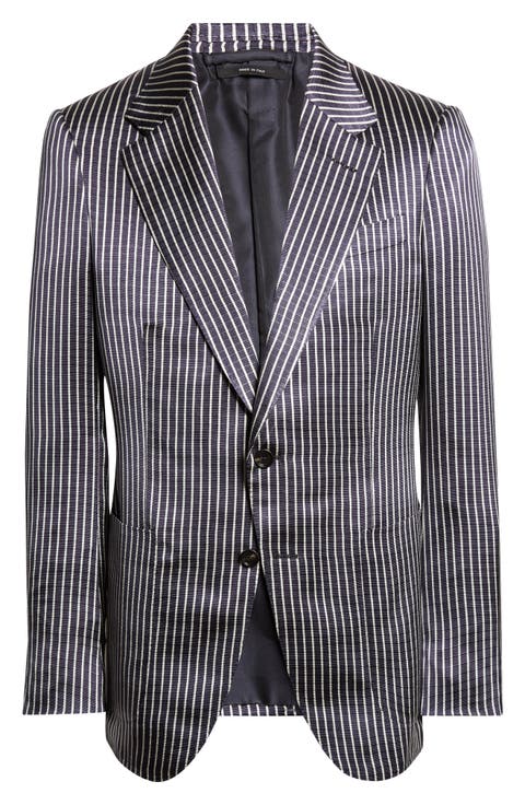 Stripe Fluid Silk Faille Jacket