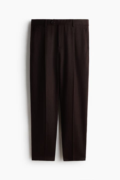 Regular Fit Tailored Linen-blend Trousers