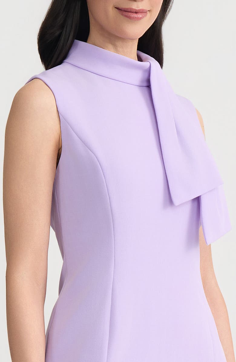 KASPER Spring Tie Neck Sleeveless Sheath Dress, Alternate, color, Lavender Mist