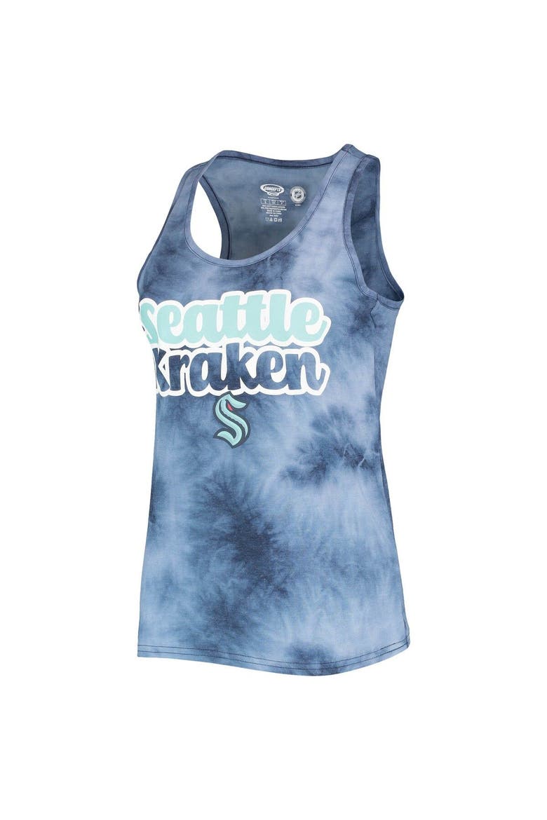 Women's Concepts Sport Deep Sea Blue Seattle Kraken Billboard Racerback Tank Top & Shorts Set, Alternate, color, Navy