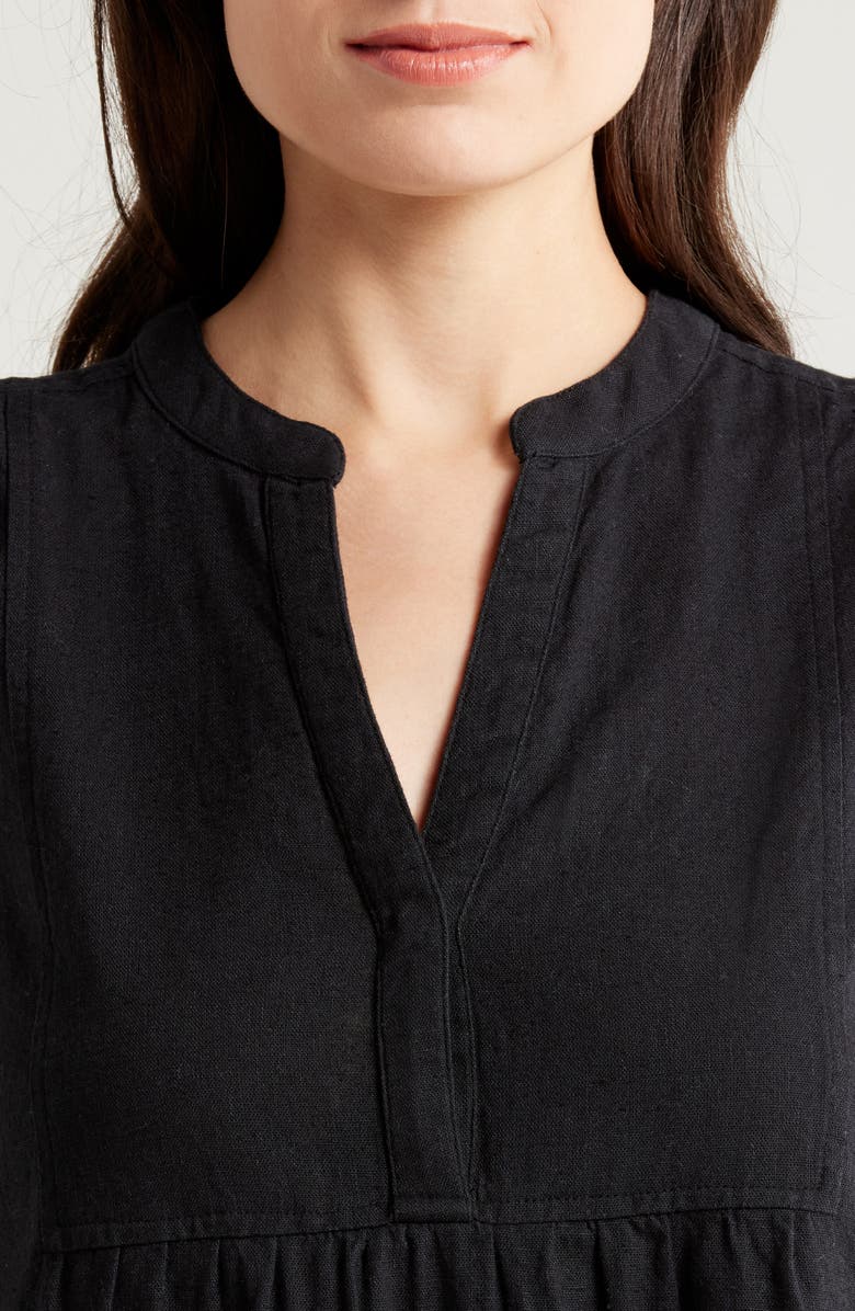 Elan Tiered Cotton Blend Cover-Up Dress, Alternate, color, Black