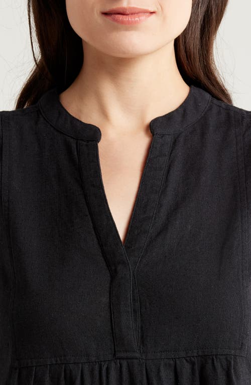 Elan Tiered Cotton Blend Cover-up Dress In Black