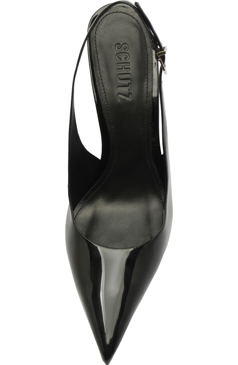 Schutz Paola Slingback Pointed Toe Pump, Alternate, color, Black Patent Leather