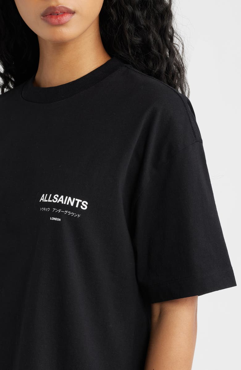 AllSaints Underground Etta Cotton Graphic T-Shirt, Alternate, color, Black