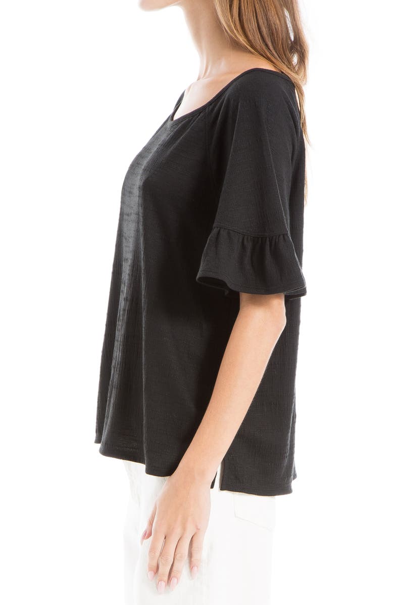 MAX STUDIO Flutter Texture Knit T-Shirt, Alternate, color, Black