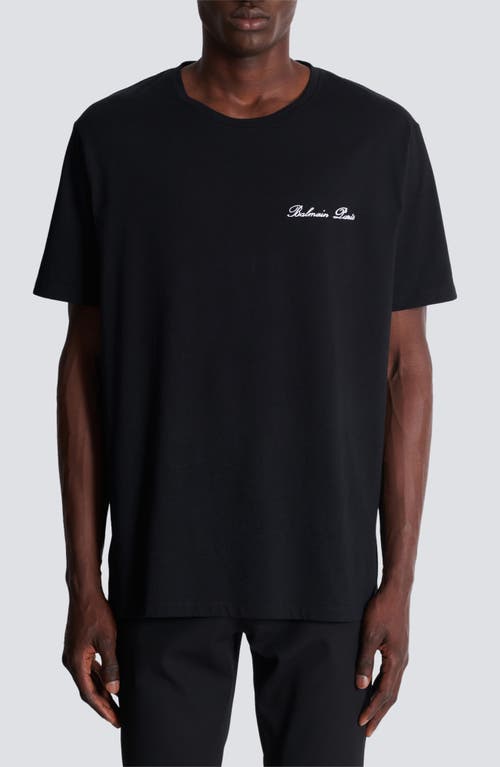 BALMAIN BALMAIN SIGNATURE EMBROIDERED COTTON T-SHIRT 