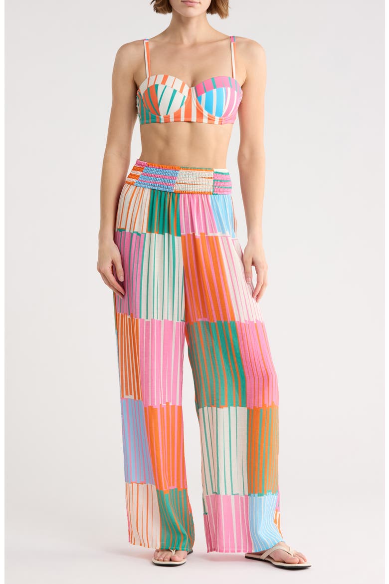 Eliza Cover-Up Pants, Main, color, FUCHSIA MULTI PLAYFUL STRIPES