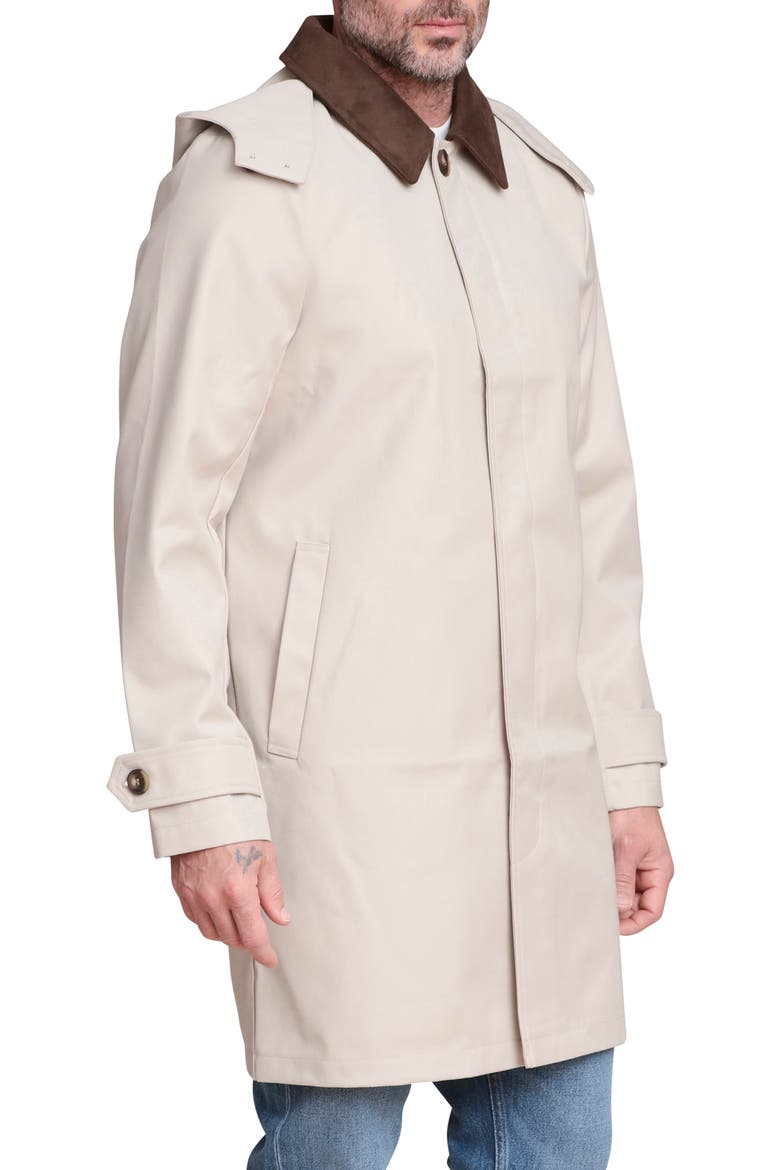 Combo Collar Mac Coat with Detachable Hood, Alternate, color, KHAKI