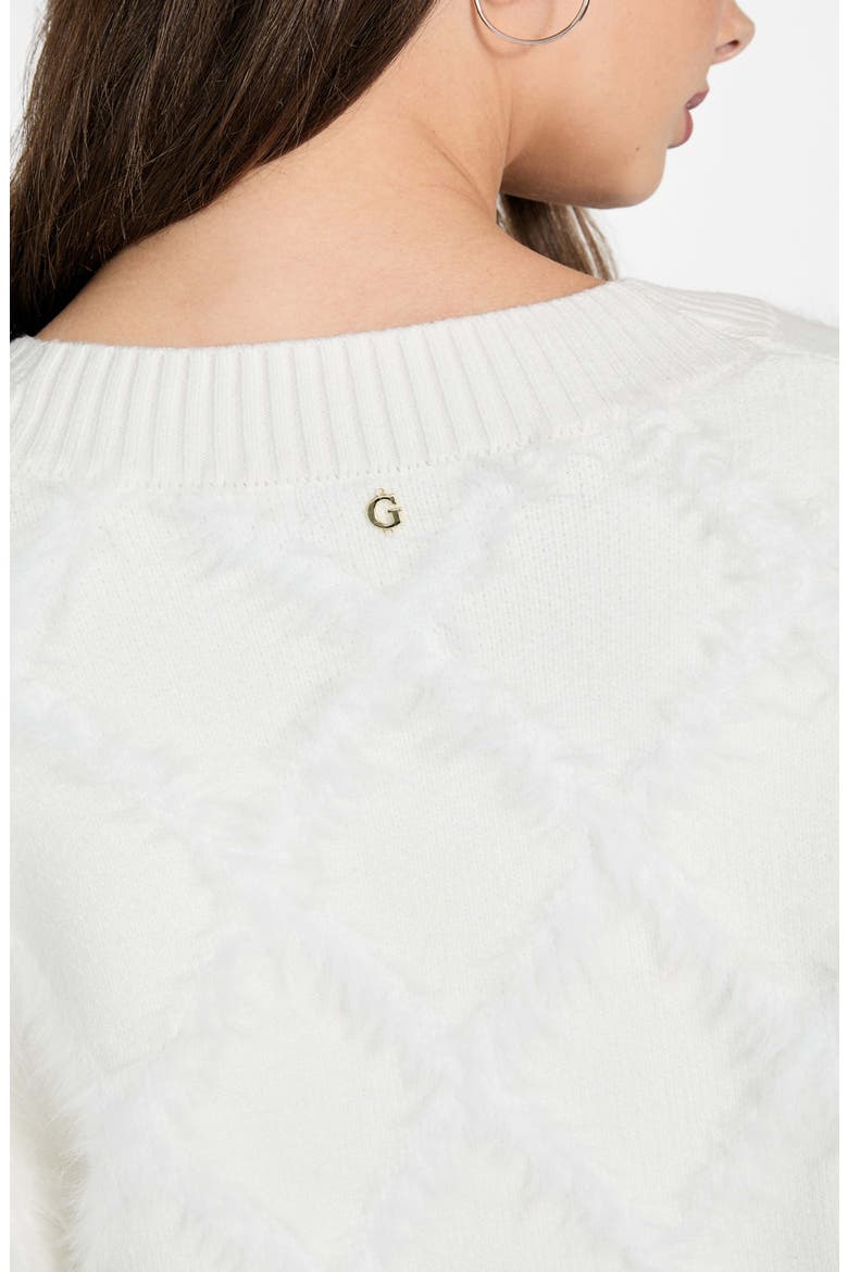 Diamond Stitch Sweater, Alternate, color, WHITE
