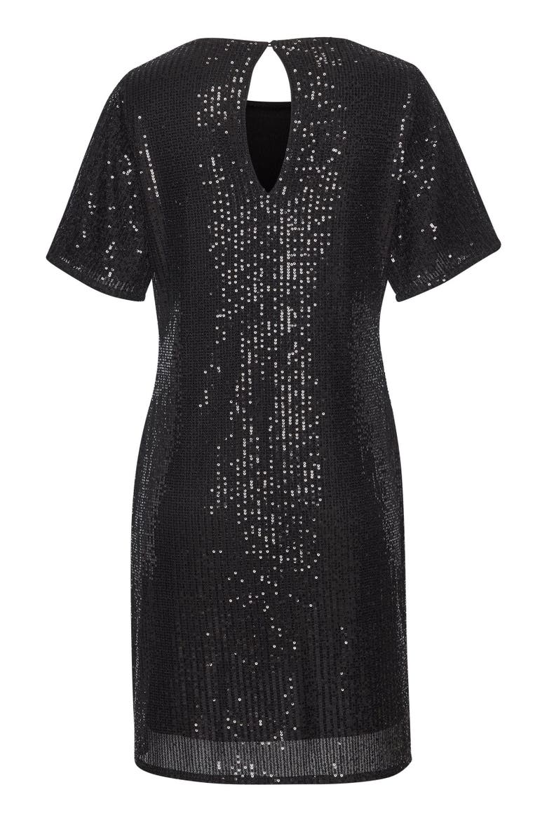 Sequin T-Shirt Dress, Alternate, color, Black