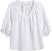 Two by Vince Camuto Cotton Gauze Puff Sleeve Top