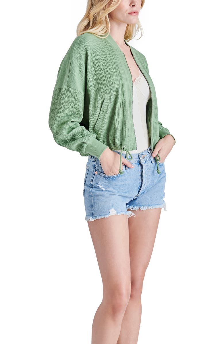 Steve Madden Novelty Fast Car Crop Bomber Jacket, Alternate, color,