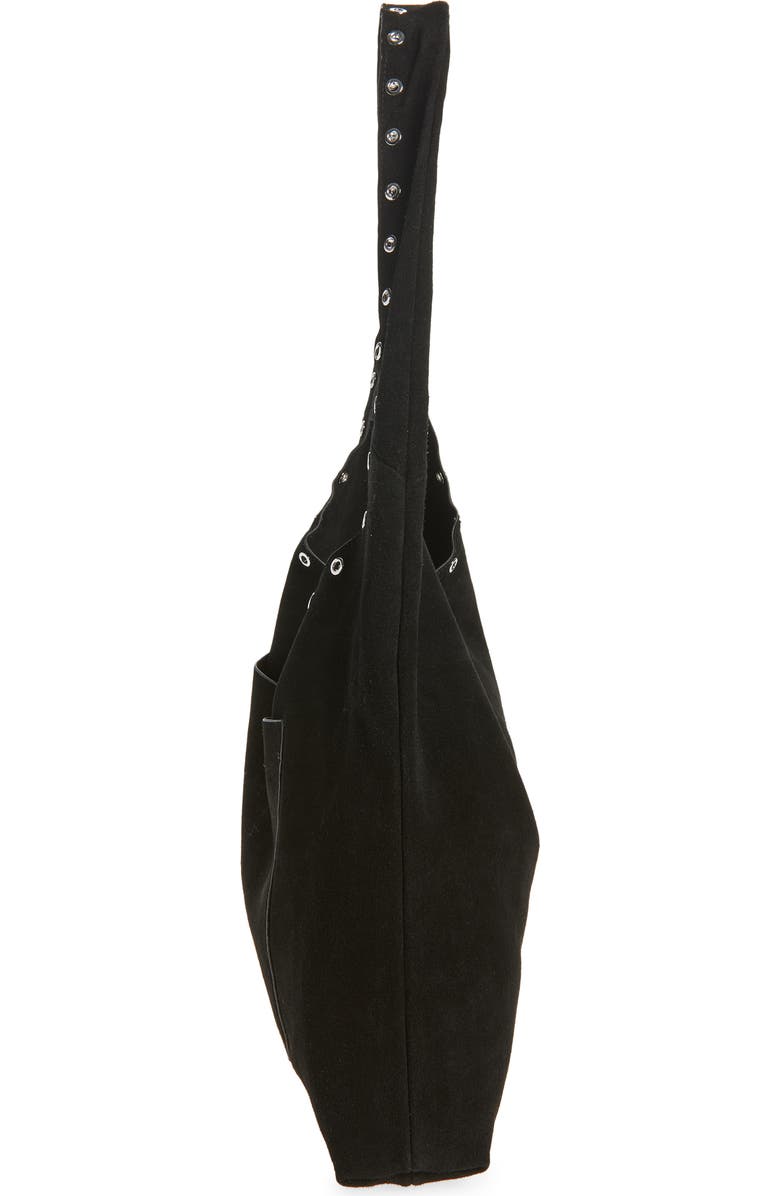 Rebecca Minkoff Industry Suede Slouchy Hobo Bag, Alternate, color, Black