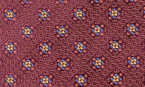 Eton Medallion Silk Tie In Red