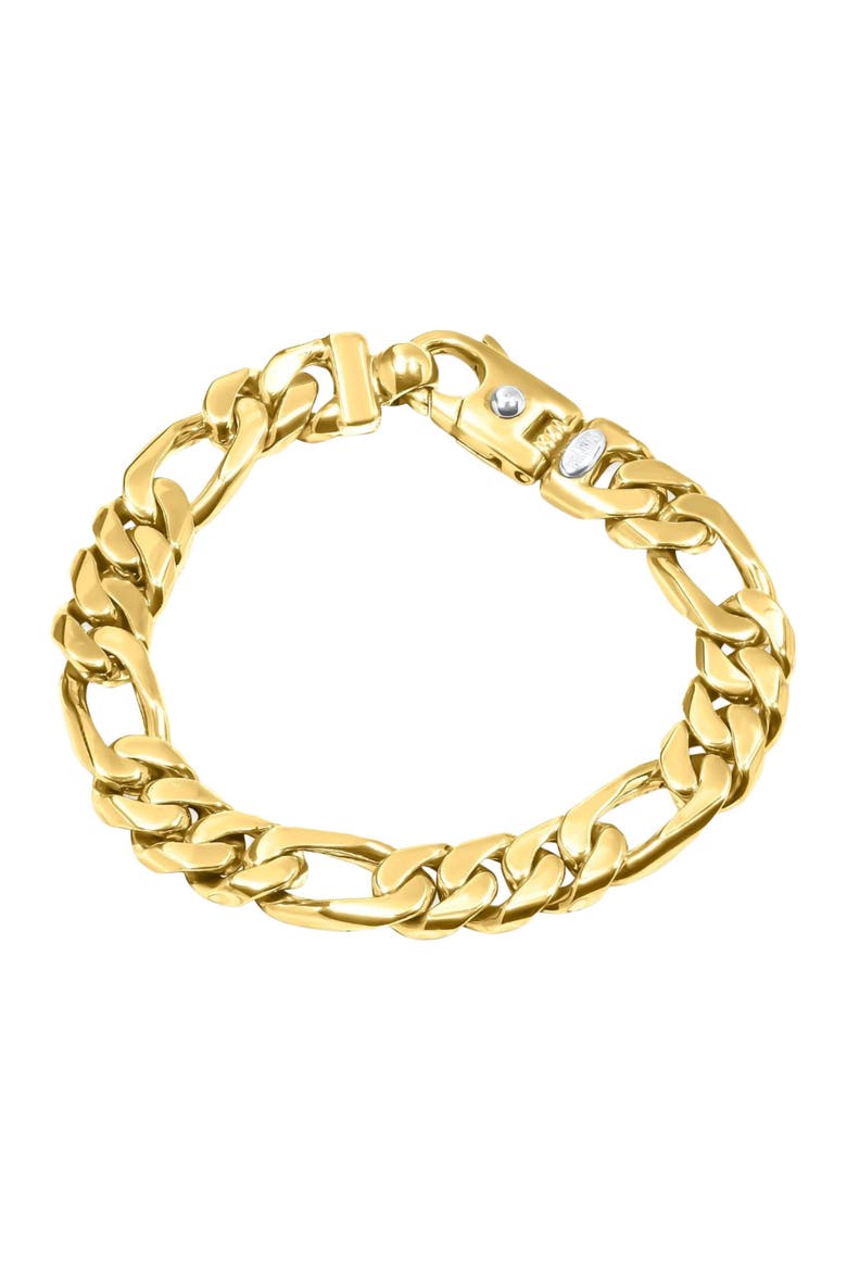 Men's Classic Figaro 14k Solid Gold 55.7 Grams 9.5mm Link Bracelet 9", Main, color, 14k Yellow Gold