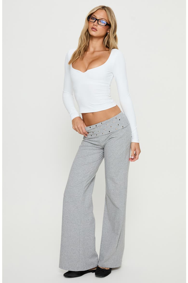 Evangelene Long Sleeve Crop Top, Alternate, color, WHITE