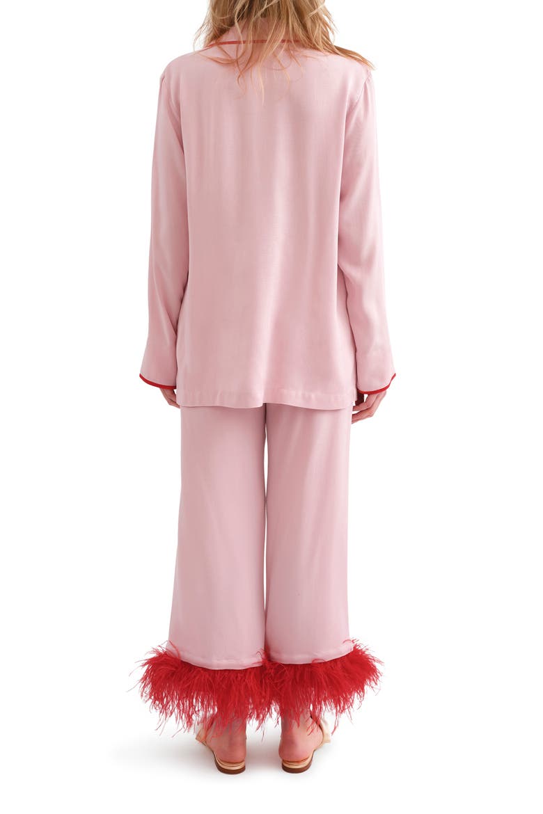 Party Feather Trim Pajamas, Alternate, color, PINK