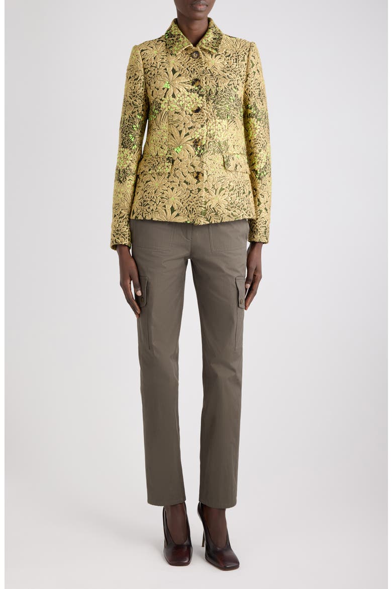 Bettsy Floral Jacquard Jacket, Alternate, color, SAND