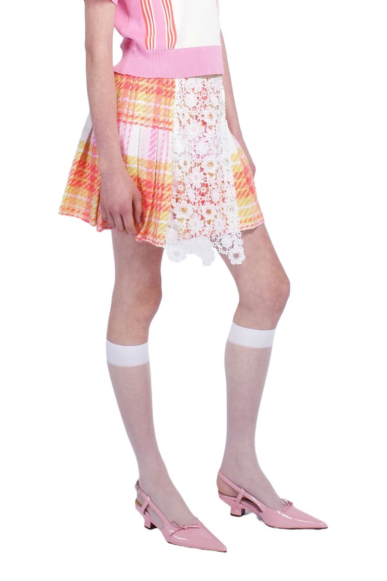 Capri Plaid Kilt Skirt, Alternate, color, LEMON MULTI