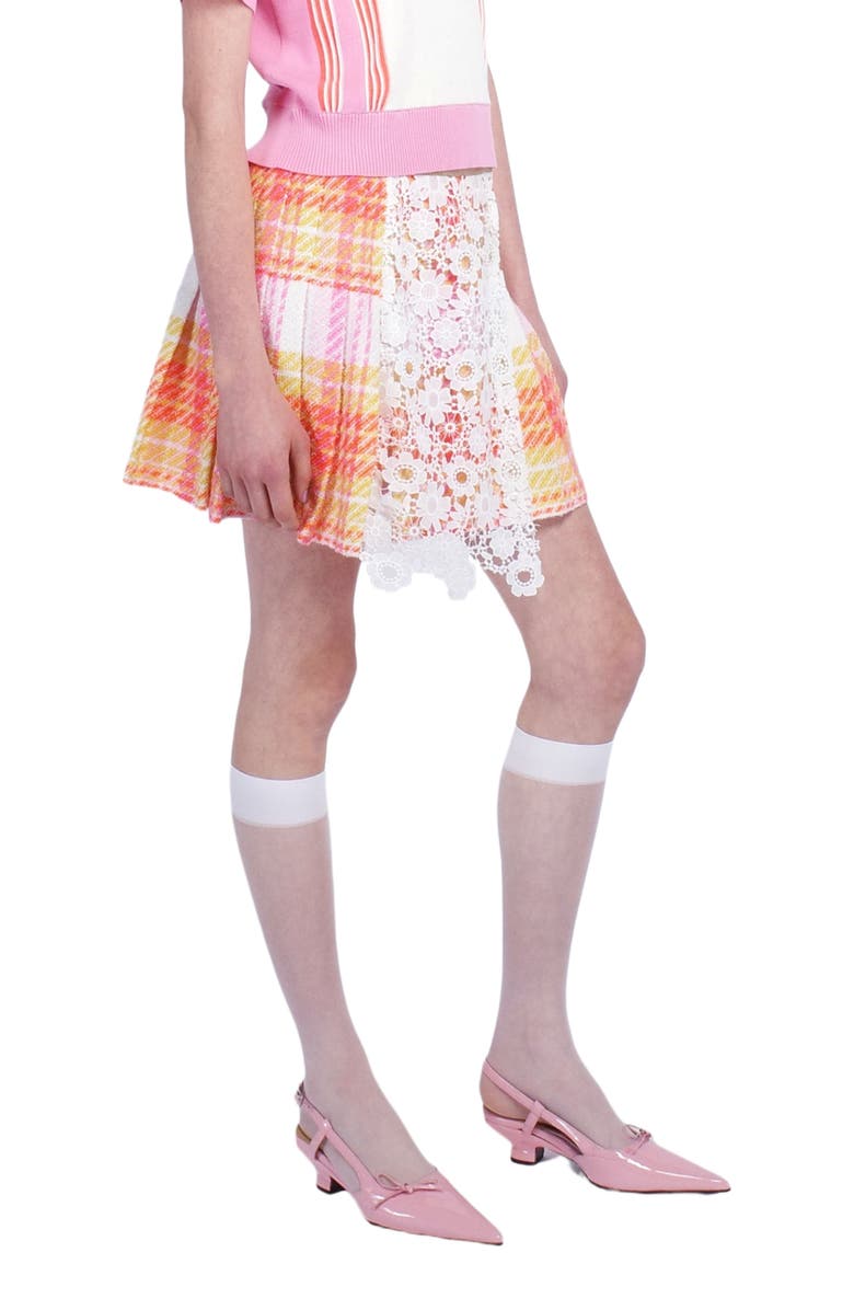 Anna Sui Capri Plaid Kilt Skirt, Alternate, color, Lemon Multi