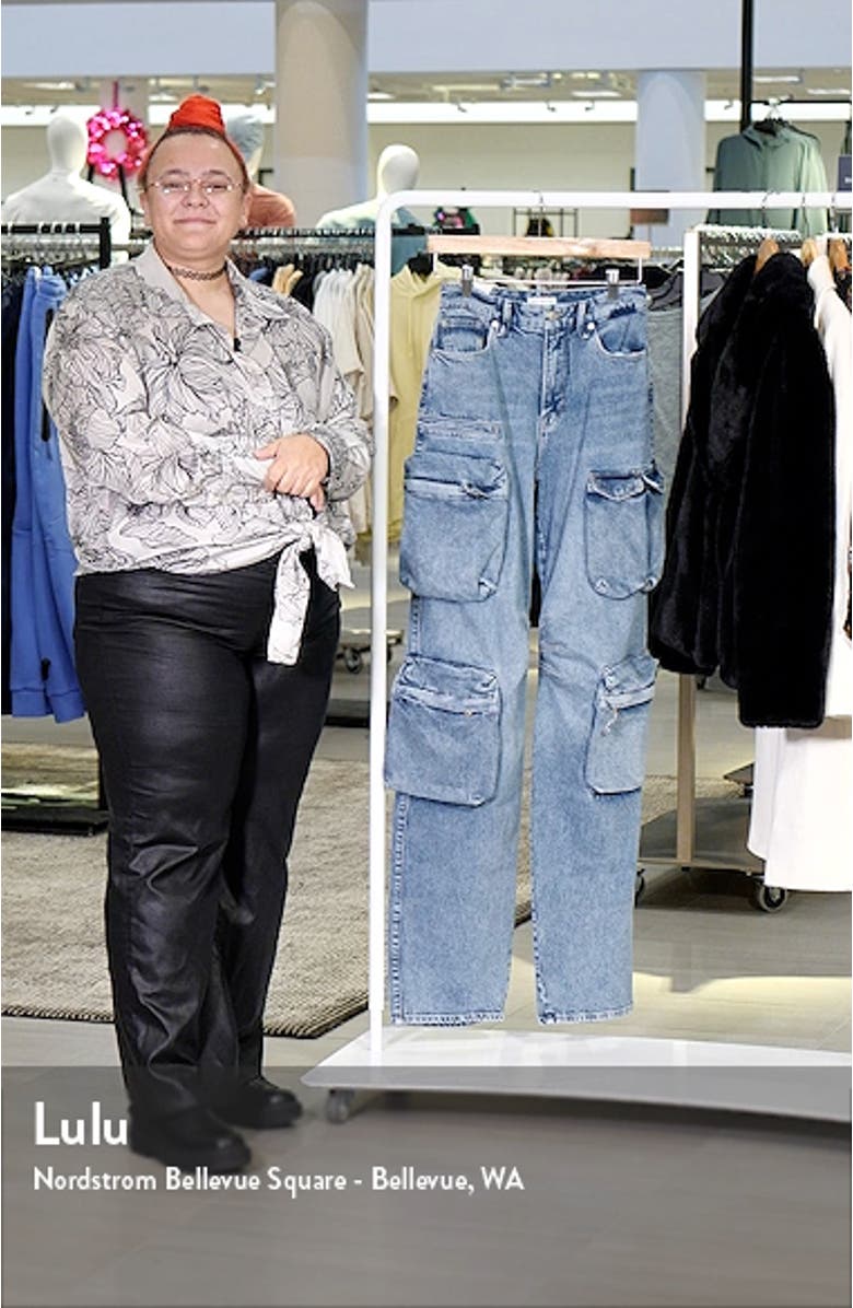 Wide Leg Denim Cargo Jeans, sales video thumbnail