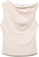 MANGO Asymmetric Drape Crop Top