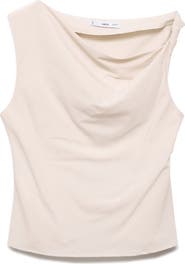 MANGO Asymmetric Drape Crop Top