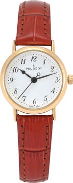 Peugeot Minimalist Small face Easy Read Leather Watch- 27MM