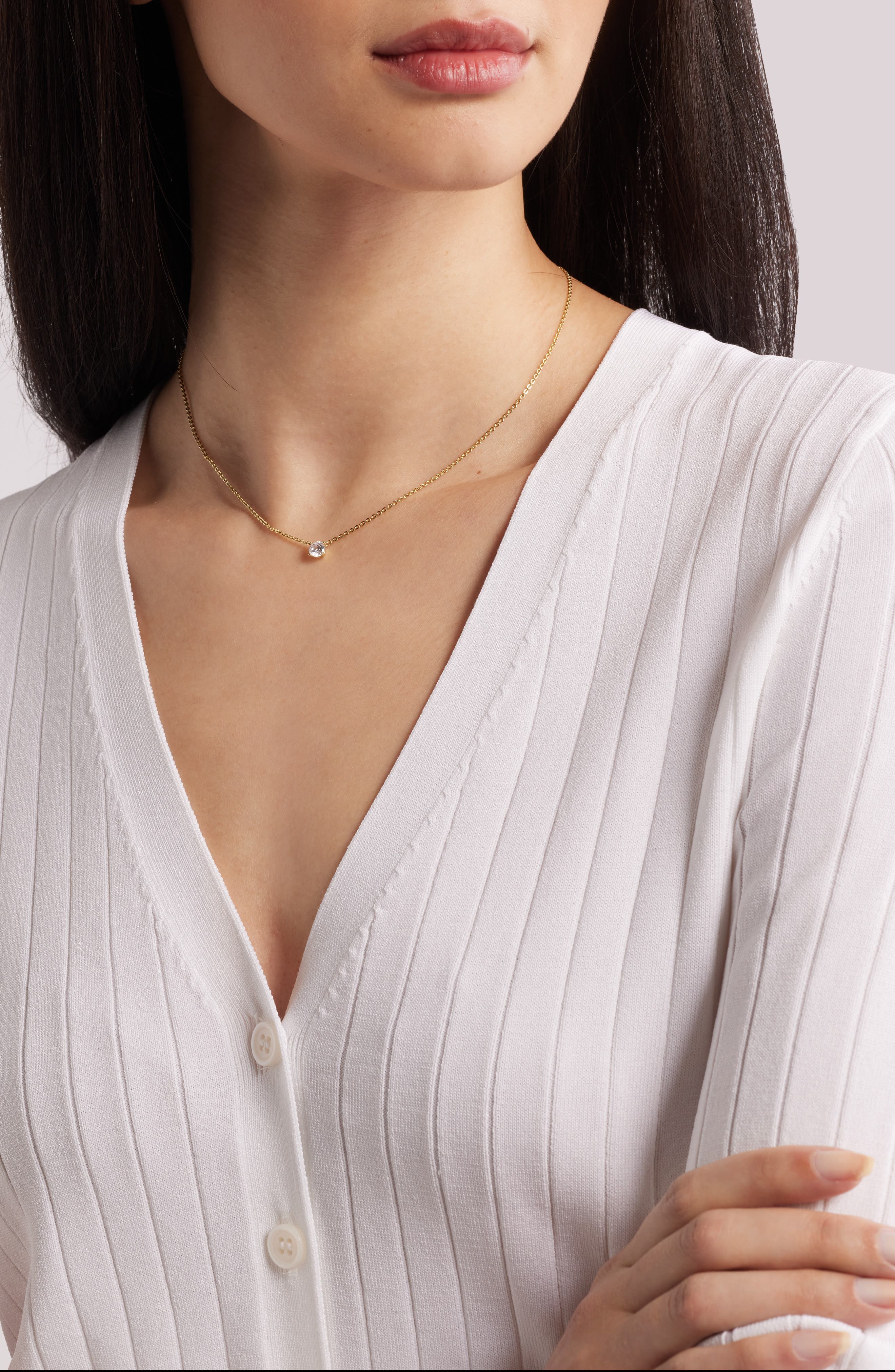 Женские аксессуары Nordstrom Cubic Zirconia Pendant Necklace — фото 2